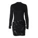 Women's 2025 Autumn Winter New Fashion Sexy Side Hollow Out Patchwork Slim Long Sleeve Dress Wholesale_ecoleips.com