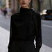 Satin Ribbon Women's Shirt Stand Collar Long Sleeve Luxury Commuting Relaxed Everyday Wear Comfortable Feshion_ecoleips.com