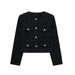 Women's Clothing Flap Round Neck Short Jacket_ecoleips.com