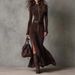 New Retro Modern Stand Collar Zipper High Slit Waist Cinching Elegant Socialite Dress For Women From Europe And America_ecoleips.com