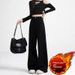 Black Wide-leg Jeans For Women, 2025 New Plus-size High-waisted, Loose-fitting, Slimming, Straight-leg, Flared,_ecoleips.com