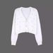 Short Sleeveless V-Neck Cardigan Women Lightweight Knit Open Front Long Sleeve Casual Fall Winter Layering_ecoleips.com