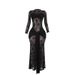 YJ24516 Fall 2024 New Bodycon European And American Style Elegant Sexy Slightly Sheer Slim Lace Dress For Women_ecoleips.com