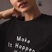 Women's Clothing Black Women's Casual T-Shirt Pure Cotton Round Neck Short Sleeve Letter Print Fashionable Simple Top Style_ecoleips.com