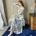 Summer 2025 New Bohemian Women, Waist-Cinching, Tie-Waist, Slimming, Chiffon Dress For Beach Vacation_ecoleips.com