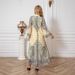 Muslim Women's Robe Embroidered Cloth Printing Hot Diamond Long Skirt Dress Abayas_ecoleips.com