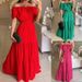 Women's Clothing Summer New Women's Fashion One Shoulder Short Sleeved Swing Long Dress_ecoleips.com