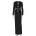 Fashion Elegant Women Long Dress Hollow Out Slim Fitted Long Sleeve Casual Daily Formal Party Long Dress For Female 2024 New Arrival_ecoleips.com