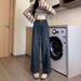 High-Waisted Wide Leg Jeans For Women – Flowy Straight Denim Pants (S-2xl, Dark Blue & Light Blue, Non-Stretch Cotton)_ecoleips.com