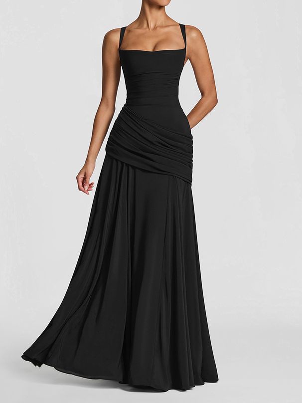 Mozision Off-shoulder Backless Sexy Maxi Dress Women Elegant Strapless Sleeveless Bodycon Ruched Club Party Long Dresses Female_ecoleips.com