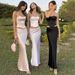 Women's Clothing New Long Skirts Fashionable Sexy Versatile Hip Wrapped Long Satin Skirt_ecoleips.com