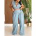 AL314 Women's Sexy Sleeveless Two Piece Jeans Suit Loose Straight Summer Set European And American Style_ecoleips.com
