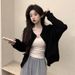Korea-style Short Coat Petite Wome, Sprig Ad Autum 2026 Ew Desig, Solid Color, Loose Casual Cardiga Top For_ecoleips.com