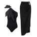 Sexy Slim Fit One Piece Swimsuit For Women Fashionable Swimwear Hot Spring Two Piece Set_ecoleips.com
