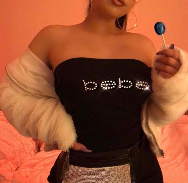 Women's Clothing American Style Strapless Bralette Rhinestone Lettering High-Waisted Crop Top Slimming Short Women's Summer Tees_ecoleips.com