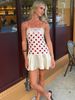 Absobe Women Polka Dot Lace Trim Mini Dress Backless Spaghetti Strap Satin Ruffle Hem Y2K Sexy Slim Party Date Vacation Outfit_ecoleips.com