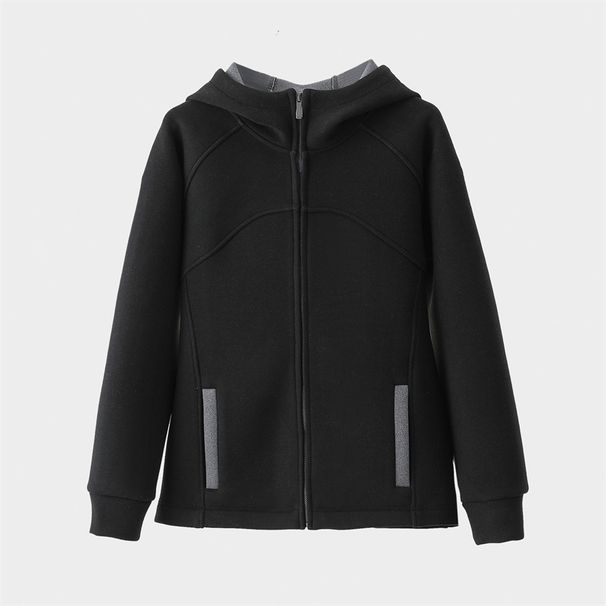 Women's Fleece-Lined Zip-Up Hoodie With Windproof Design - Oversized Pullover Sweatshirt With Color Blocking For Autumn & Winter_ecoleips.com