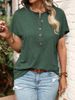 K New Women's Top Solid Color Twisted Buckle Fashion Short Sleeve T-shirt_ecoleips.com