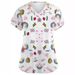 A Short-Sleeved Summer Casual Printed T-Shirt Top With V-Neck For Women_ecoleips.com