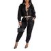 Women's Color-Block Shirt & Tapered Pants Set – Oversized Casual Two-Piece With Contrast Stitching, Loose Fit For Spring/Fall_ecoleips.com
