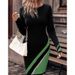 Women's Clothing Autumn And Winter Fashion Temperament Elegant Contrast Color Plaid Dress_ecoleips.com