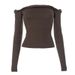 WG091 European And American Women's Fashion Autumn New Solid Color One-shoulder Asymmetrical Pleated Sexy Long-sleeve_ecoleips.com