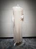 Verve Mq155 Muslim Dubai Pullover Abaya Chiffon Pleated Dress Solid Color Women's Clothing_ecoleips.com
