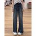 Retro Non-tight-fitting Flared Jeans For Women, New Autumn Style, Plus Size, High-waisted, Slimming, Vintage Wide-leg_ecoleips.com