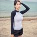 Aria Basics Women's Two-Piece Surfing Korean Diving Quick-Dry Sleeve Long Pants Full Body Hot Spring Jellyfish Suit Slimming Sun_ecoleips.com