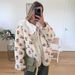 Floral Fleece Cotton Coat for Women Sweet Fresh Warm Comfortable New Autumn Winter 2025 Style Cross Border European American_ecoleips.com