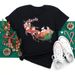 Wholesale Fashion Cross-Border Merry Christmas Tree Santa Claus Casual Simple Letter White Short-Sleeve Women's T-Shirt_ecoleips.com