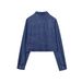 Women's Denim Short Jacket - Stylish Urban Outerwear For Casual & Office Wear (XS/S/M/L, Blue)_ecoleips.com