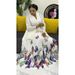 Tiaomiyake Muslim New Butterfly Print Irregular Elegant Plus Size Women's Skirt Set_ecoleips.com