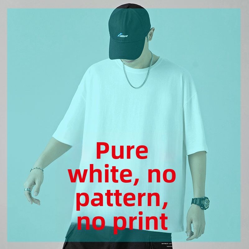 Pure Cotton Short Sleeve T-Shirt for Men And Women Casual Comfortable Base Layer Loose Fit Breathable Top for Spring Summer Autumn_ecoleips.com