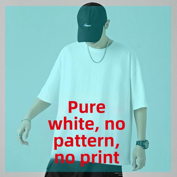 Pure Cotton Short Sleeve T-Shirt for Men And Women Casual Comfortable Base Layer Loose Fit Breathable Top for Spring Summer Autumn_ecoleips.com