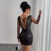 Women's V Neck High End Bodycon Dress Early Autumn New Design_ecoleips.com