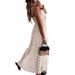 Women's Summer Lace Camisole Long Dress Full Swing Solid Color Sunscreen Beach Dress New Style_ecoleips.com