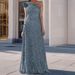 Women's Clothing Sequined Off Shoulder Backless Sleeveless Long Ball Sequined Silver Swing Dress Evening Gown_ecoleips.com