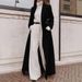 Elegant A-Line Long Wool Blend Coat, Women's 3D Pattern Trench Coat For Fall Winter, V-Neck Zipper Closure Casual Outerwear_ecoleips.com