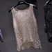 BINGBING Sequin Beaded Sleeveless Top – Sheer Knit Mesh T-Shirt (Camouflage/White/Black) | Glamorous & Trendy_ecoleips.com