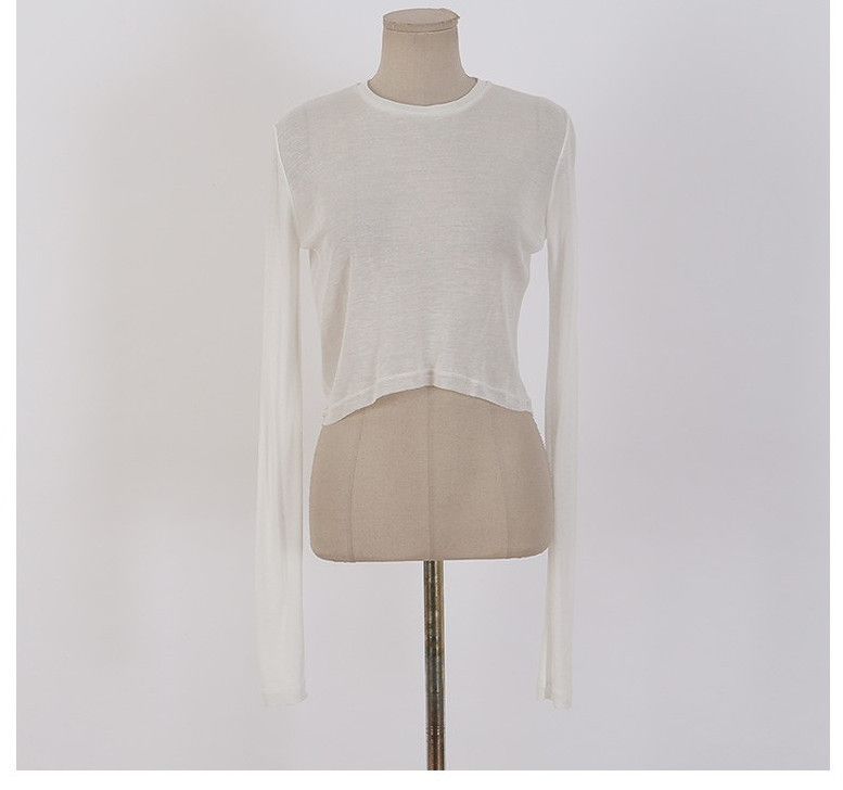 Women's Loose Long Sleeve Jazz Dance Top Orange Red Lightweight Slightly Sheer Short Chic Sunscreen T-Shirt_ecoleips.com