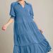 2025 New Fashion Comfortable Mid-Sleeve V-Neck Layered Dress For Women_ecoleips.com