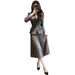 Voya 2026 Women's super Popular Spring Outfit, A Complete Set Of Elegant Classy, Light , High-end Gray Suit And Skirt Formal_ecoleips.com