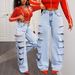 Distressed Straight-Leg Jeans For Women – Relaxed Fit Washed Denim – Casual Ripped Jeans_ecoleips.com