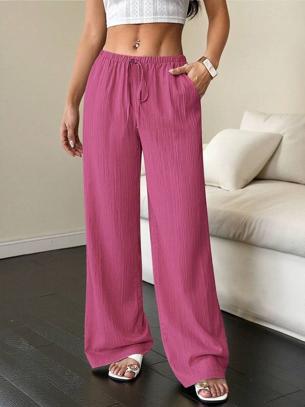 Women's Solid Color Straight Leg Trousers Autumn Arrival European American Style Casual Pants For Women_ecoleips.com