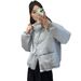 girl European Style Plaid Patchwork Hooded Short Jacket For Women, Autumn 2025 New Loose Slimming Padded Casual Top Trendy_ecoleips.com