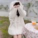 Women's Soft Girl Bunny Ears Hooded Sweatshirt Mid-Length Lamb Velvet Jacket For Autumn And Winter_ecoleips.com