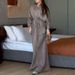 Aria Basics Aria Basics European American Cross-border Women's Clothing 2025 Summer New Style: Collared, Tie-waisted, Loose-fitting Long-sleeve_ecoleips.com