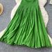 Luxury Sleeveless Knitted Dress for Women Summer Light American European Style Pleated Splicing Slim Fit Long Skirt_ecoleips.com
