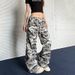 Women's Clothing Retro Camouflage Paratrooper Pants Ins Street Loose Design Micro Flared Workwear Trousers_ecoleips.com